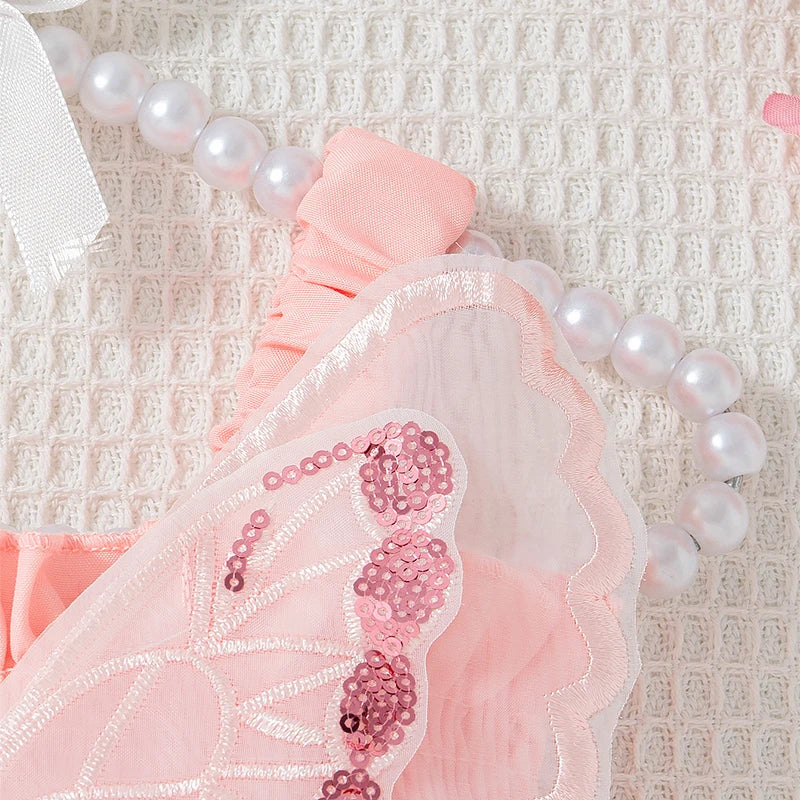 Baby Girl Dress Summer Butterfly Wings Halter Puffy Baby Clothes Girl Cute Casual Baby Dresses Children'S Princess Dresses