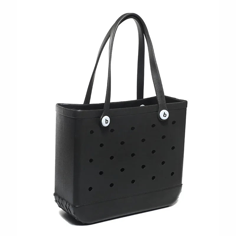 EVA Waterproof Summer Storage Basket Mini Kid Beach Bogg Bag Women Shopping Bag Picnic Rubber Jelly Tote Bogg Bag Kid Purses