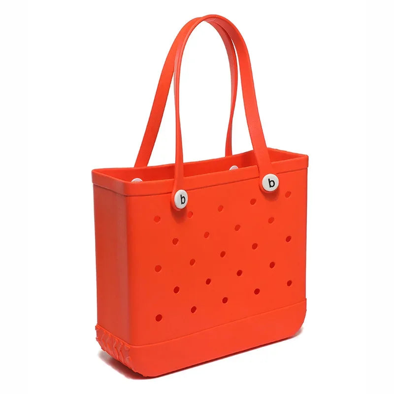 EVA Waterproof Summer Storage Basket Mini Kid Beach Bogg Bag Women Shopping Bag Picnic Rubber Jelly Tote Bogg Bag Kid Purses