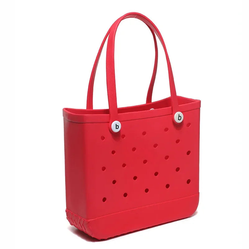 EVA Waterproof Summer Storage Basket Mini Kid Beach Bogg Bag Women Shopping Bag Picnic Rubber Jelly Tote Bogg Bag Kid Purses