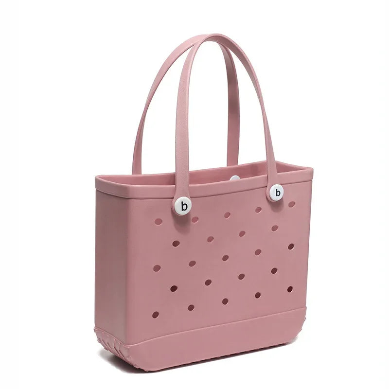 EVA Waterproof Summer Storage Basket Mini Kid Beach Bogg Bag Women Shopping Bag Picnic Rubber Jelly Tote Bogg Bag Kid Purses