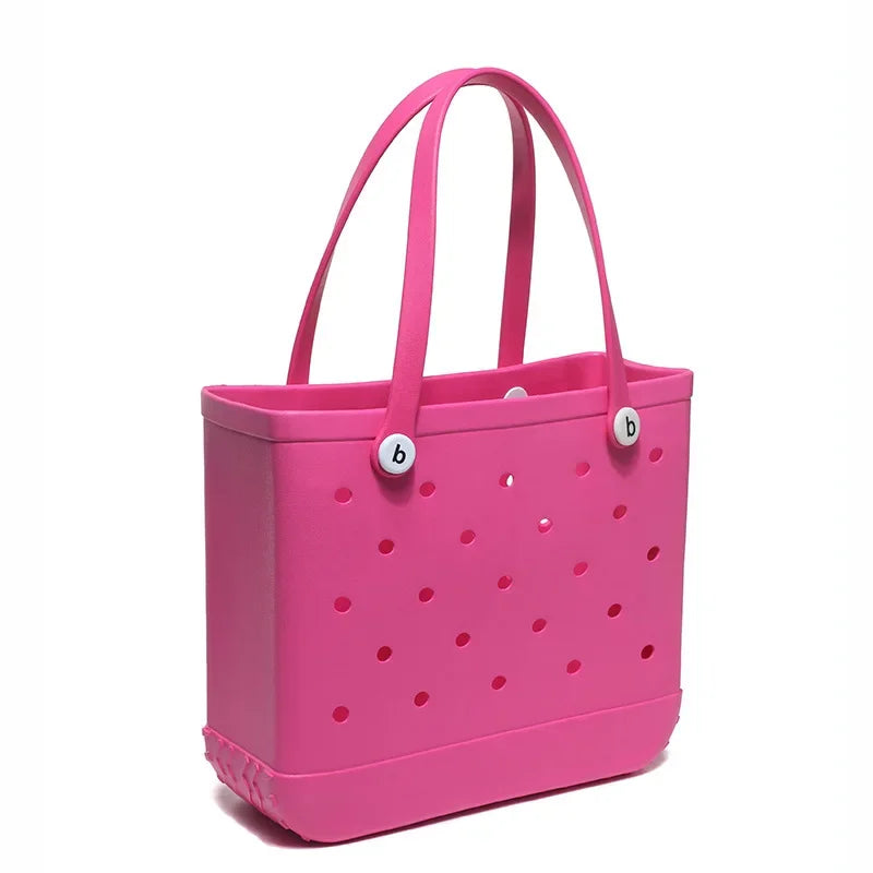 EVA Waterproof Summer Storage Basket Mini Kid Beach Bogg Bag Women Shopping Bag Picnic Rubber Jelly Tote Bogg Bag Kid Purses
