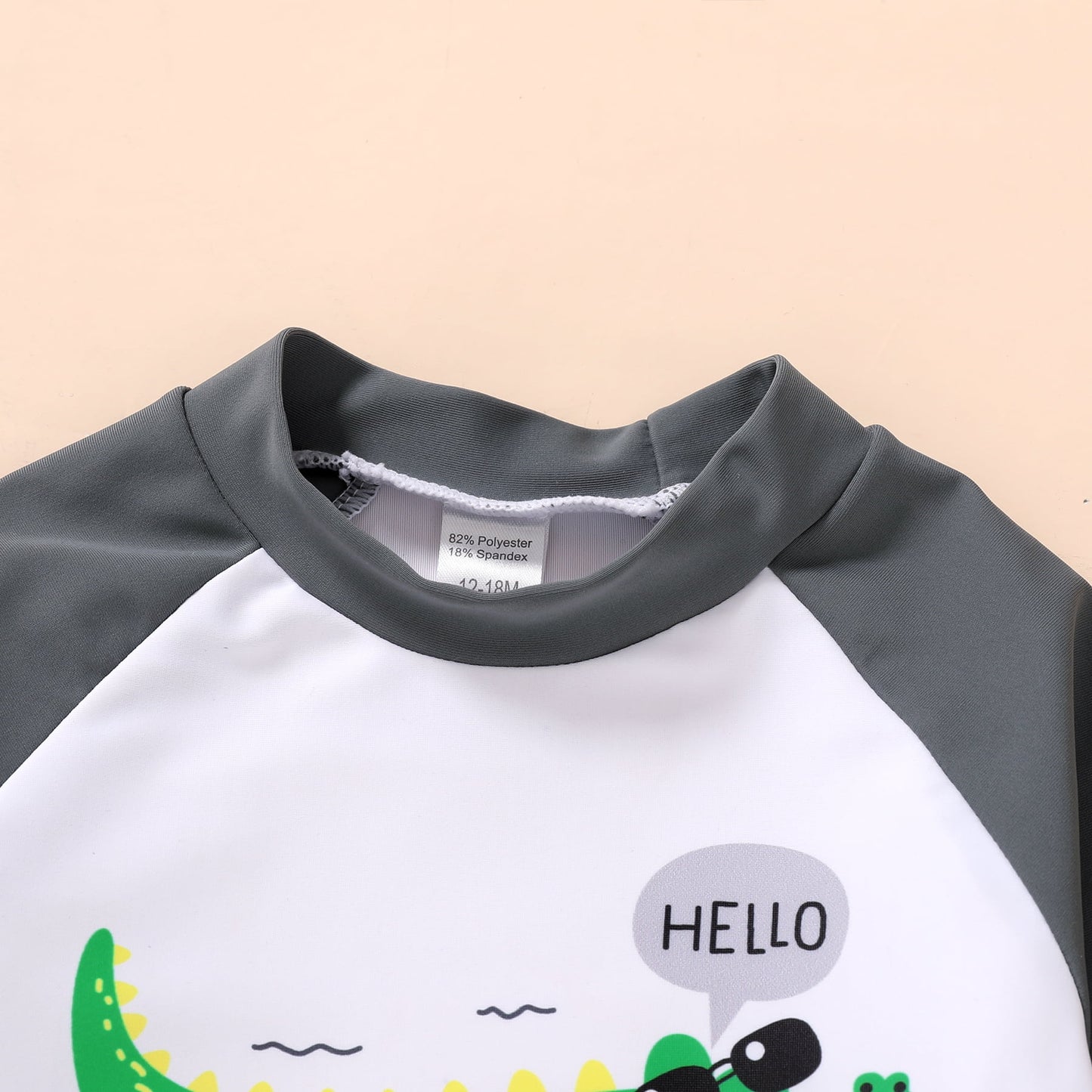 Toddler Baby Boys Swimsuits Trunk Rashguard Long Sleeve Top Shorts Two Pieces Bathing Suit Swimwear Outfit for 6-9 Months
