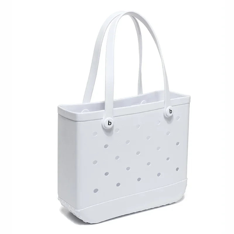 EVA Waterproof Summer Storage Basket Mini Kid Beach Bogg Bag Women Shopping Bag Picnic Rubber Jelly Tote Bogg Bag Kid Purses