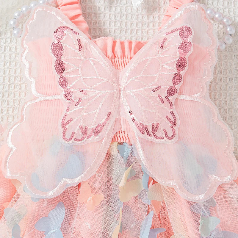 Baby Girl Dress Summer Butterfly Wings Halter Puffy Baby Clothes Girl Cute Casual Baby Dresses Children'S Princess Dresses