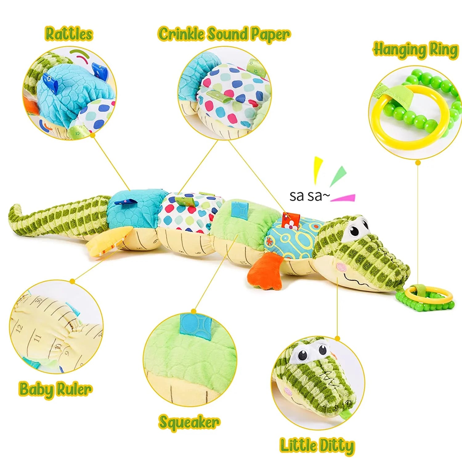 Baby Tummy Play Time Toys 6-12 Months, Soothe Stuffed Animal Toys for 6-12 Months