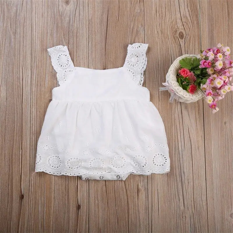 Newborn Baby Girls Kids Clothes Cotton Romper Jumpsuit Outfits Cotton Casual Sleeveless Hollow Summer Baby Dresses