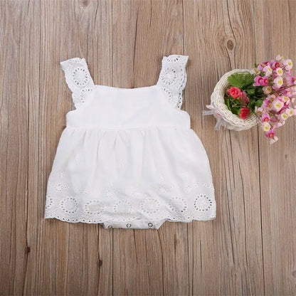 Newborn Baby Girls Kids Clothes Cotton Romper Jumpsuit Outfits Cotton Casual Sleeveless Hollow Summer Baby Dresses
