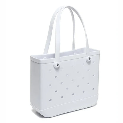 EVA Waterproof Summer Storage Basket Mini Kid Beach Bogg Bag Women Shopping Bag Picnic Rubber Jelly Tote Bogg Bag Kid Purses